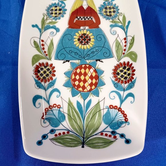 Norwegian Figgjo Flint Saga  Norsk FF Fairy Tale Long  Dish Plate Norway Vtg - Picture 6 of 9